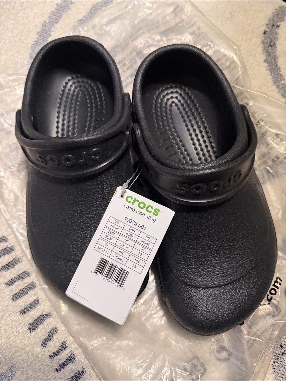 Women’s 4/ Mens 6 CROCS  Bistro Work Clog - Black NWT